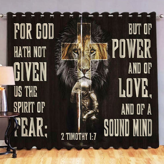 2 Timothy 17 Premium Window Curtain For God Hath Not Given Us The Spirit Of Fear Premium Window Curtain - Christian Window Curtain