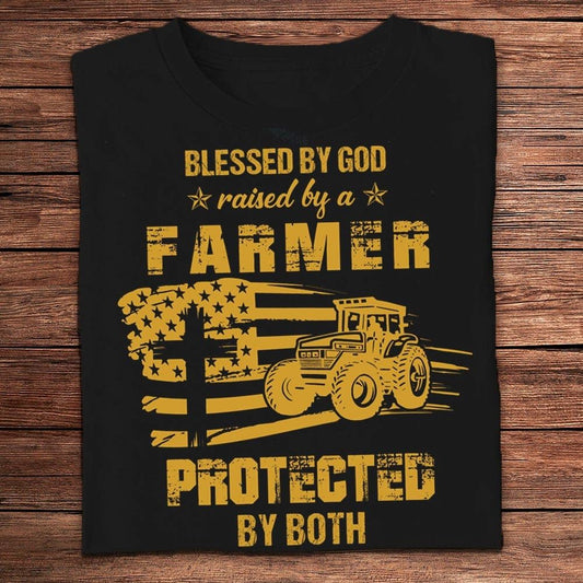 Blessed By God Raised By A Farmer Protected By Both T Shirts, Farm T shirt, Farmers T Shirt, Farm Oufit