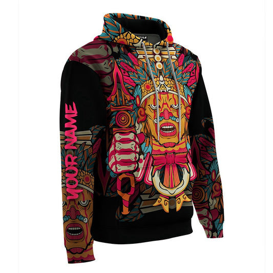 Customized Mexico 3D Hoodie, The Aztec King Maya Aztec Calendar All Over Printed 3D Hoodie, Aztec Hoodie, Mexico Shirt