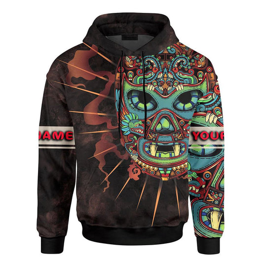 Customized Mexico 3D Hoodie, The Aztec Lucha Libre Maya Aztec Calendar All Over Printed 3D Hoodie, Aztec Hoodie, Mexico Shirt