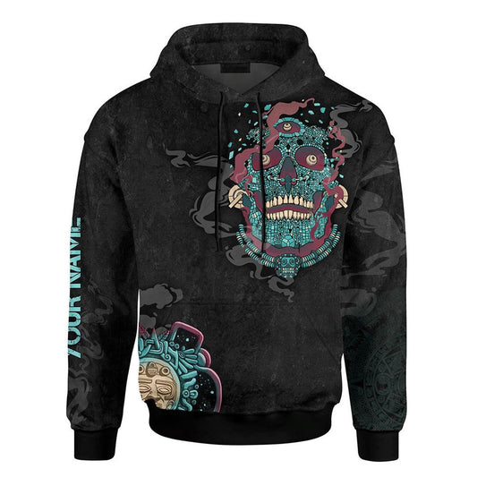 Customized Mexico 3D Hoodie, The Aztec Mosaic Mask Maya Aztec All Over Printed 3D Hoodie, Aztec Hoodie, Mexico Shirt