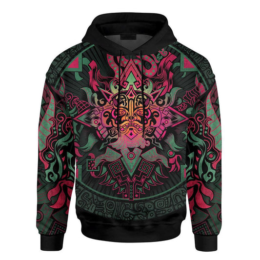 Customized Mexico 3D Hoodie, The Sun Teotihuacan Pyramid Maya Aztec Mexican Mural Art All Over Printed 3D Hoodie, Aztec Hoodie, Mexico Shirt