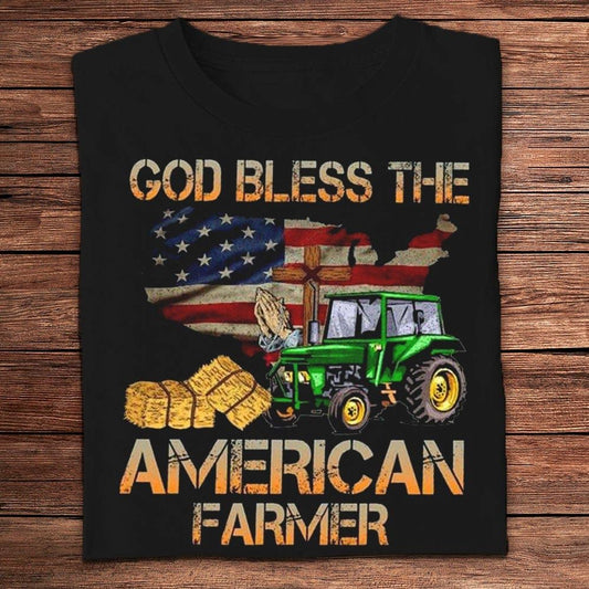 God Bless The American Farmer T Shirts, Farm T shirt, Farmers T Shirt, Farm Oufit