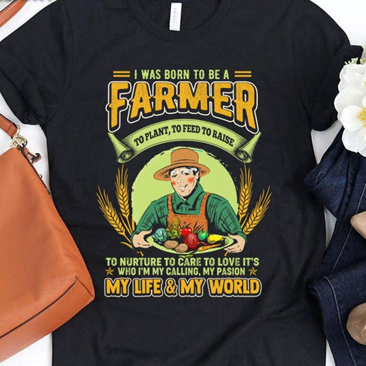 I Was Born To Be A Farmer T Shirts, Farm T shirt, Farmers T Shirt, Farm Oufit