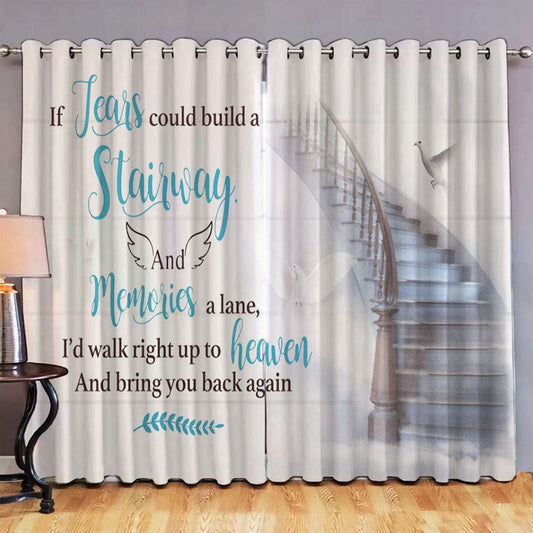 If Tears Could Build A Stairway And Memories A Lane Dove Large Premium Window Curtain - Christian Window Curtain Home Decor - Religious Window Curtain