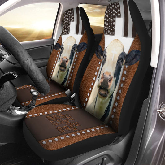 Jesus Holstein Pattern Car Seat Cover, Farm Car Seat Cover, Cow Print Seat Covers For Trucks