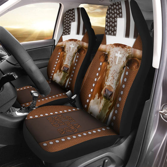 Jesus Texas Longhorn Pattern Car Seat Cover, Farm Car Seat Cover, Cow Print Seat Covers For Trucks