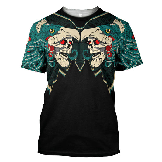 Mexico 3D T Shirt, Aztec Mayan Itzpapalotl All Over Print 3D T Shirt, Mexican Aztec Shirts