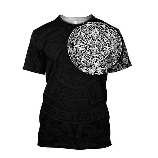 Mexico 3D T Shirt, Aztec Mayan Tatoo Hoodie All Over Print 3D T Shirt, Mexican Aztec Shirts