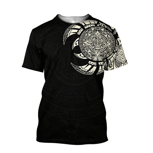Mexico 3D T Shirt, Aztec Mayan Tatoo Shirts For Men and Women All Over Print 3D T Shirt, Mexican Aztec Shirts