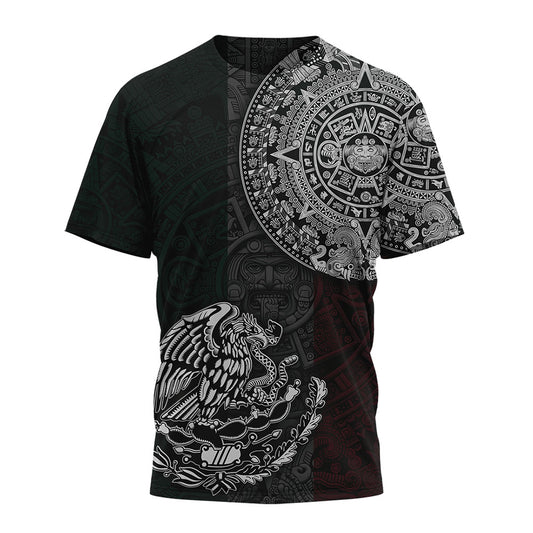 Mexico 3D T Shirt, Aztec Mexican All Over Print 3D T Shirt, Mexican Aztec Shirts