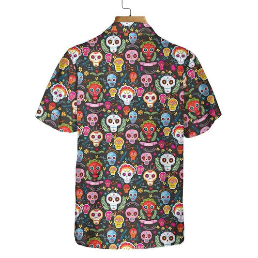 Mexico Hawaiian Shirt, Sugar Skull Pattern Dia De Los Muertos Hawaiian Shirt, Mexican Sugar Shirt, Mexican Aloha Shirt