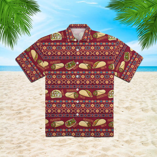 Mexico Hawaiian Shirt, Taco And Burrito Mexican Pattern Hawaiian Shirt, Mexican Aloha Shirt