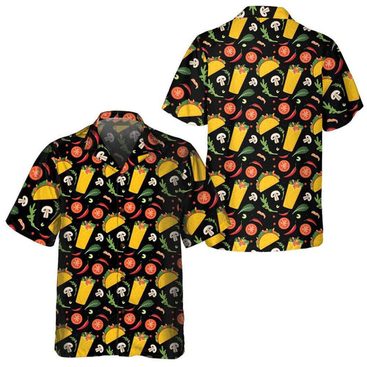 Mexico Hawaiian Shirt, Taco And Burrito Pattern Hawaiian Shirt, Funny Taco Shirt For Men & Women, Mexican Aloha Shirt
