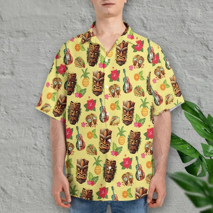 Mexico Hawaiian Shirt, Tribal Tiki And Mexico Symbols Hawaiian Shirts For Men Women, Mexican Aloha Shirt