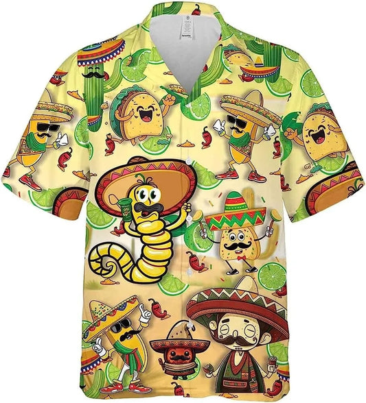 Mexico Hawaiian Shirt, Vintage Mexico Short Sleeve Hawaiian Shirt For Men Women, Mexican Aloha Shirt