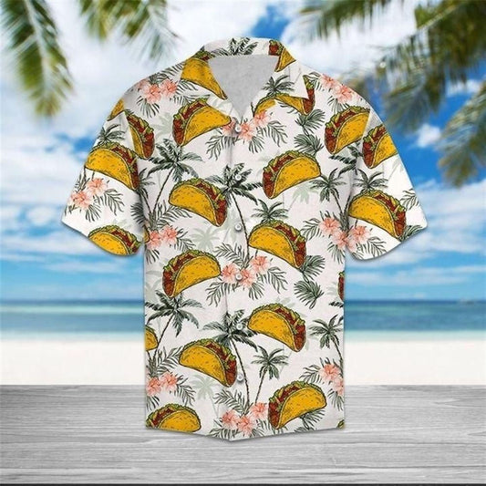 Mexico Hawaiian Shirt, Vintage Tacos Coconut Tropical Hawaiian Shirt, Mexican Aloha Shirt