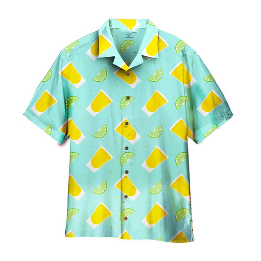 Mexico Hawaiian Shirt, Wine Tequila Lover Mexico Blue And Yellow Hawaiian Shirt, Mexican Aloha Shirt