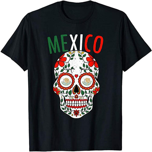Mexico T Shirt, Proud Mexico Sugar Skull Mexican Cinco Birthday Christmas T-Shirt, Mexican Shirt