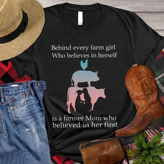 Mother's Day Farm T-shirt, Behind Every Barrel Racer Who Believes In Herself Is A Nana T Shirt, Farm T shirt, Farmers T Shirt, Farm Oufit