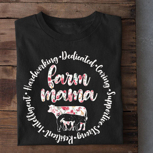 Mother's Day Farm T-shirt, Hardworking Dedicated Caring Intelligent Farm Mama T Shirt, Farm T shirt, Farmers T Shirt, Farm Oufit