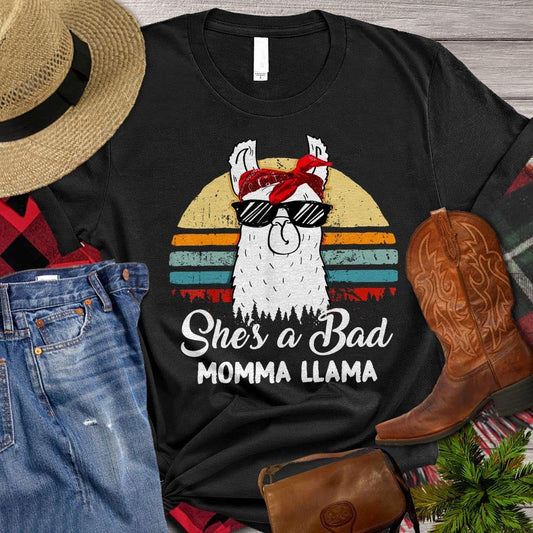 Mother's Day Llama T-shirt, She's A Bad Momma Llama T Shirt, Farm T shirt, Farmers T Shirt, Farm Oufit