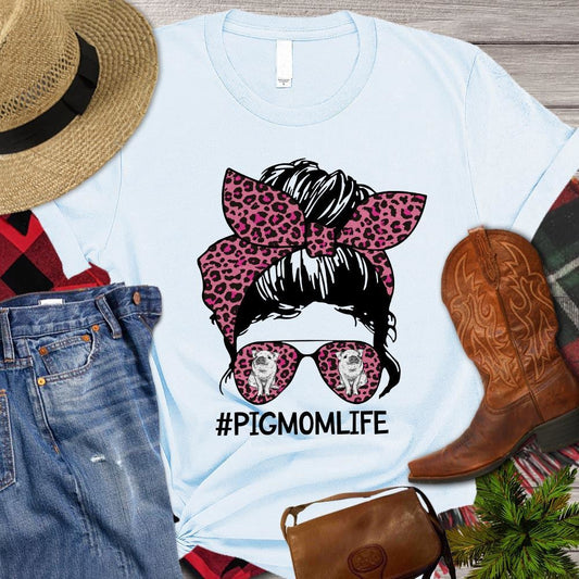 Mother's Day Pig T-shirt, Pig Mom Life T Shirt, Farm T shirt, Farmers T Shirt, Farm Oufit