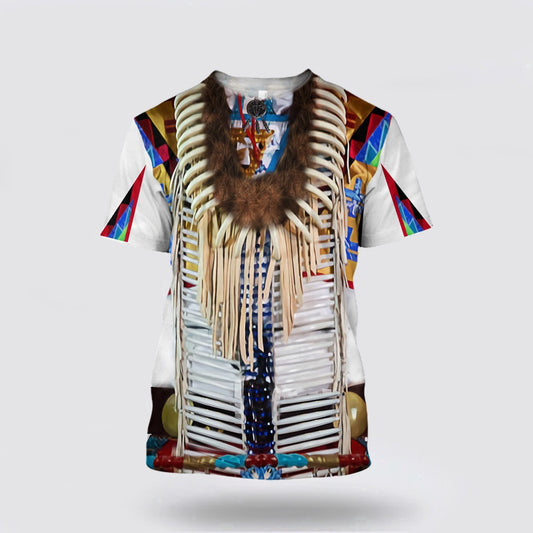 Native American T Shirt, Aboriginal Style Native American 3D All Over Printed T Shirt, Native American Graphic Tee For Men Women