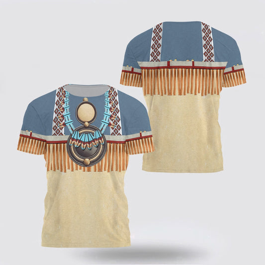 Native American T Shirt, Ancient Culture Native American 3D All Over Printed T Shirt, Native American Graphic Tee For Men Women