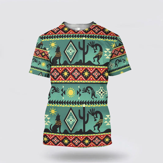 Native American T Shirt, Ancient Pattern Native American 3D All Over Printed T Shirt, Native American Graphic Tee For Men Women