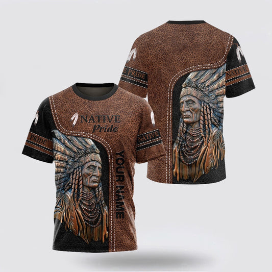 Native American T Shirt, Custom Name Tribal Crew Neck Native American 3D All Over Printed T Shirt, Native American Graphic Tee For Men Women
