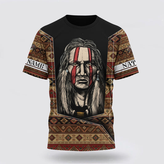 Native American T Shirt, Customized Name National Identity Native American 3D All Over Printed T Shirt, Native American Graphic Tee For Men Women