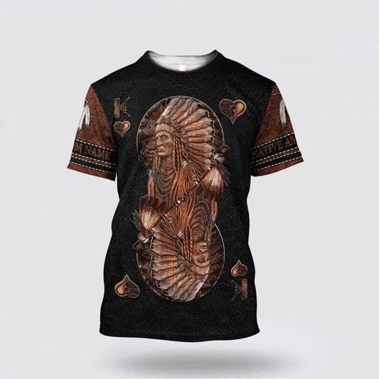 Native American T Shirt, Customized Name Native American 3D All Over Printed T Shirt, Native American Graphic Tee For Men Women