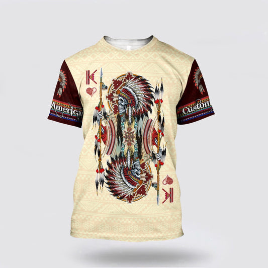 Native American T Shirt, Customized Name Reverence Native American 3D All Over Printed T Shirt, Native American Graphic Tee For Men Women
