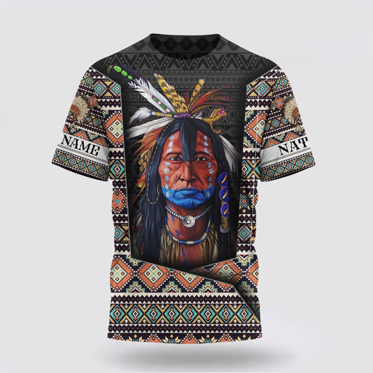 Native American T Shirt, Customized Name Wild Spirit Native American 3D All Over Printed T Shirt, Native American Graphic Tee For Men Women