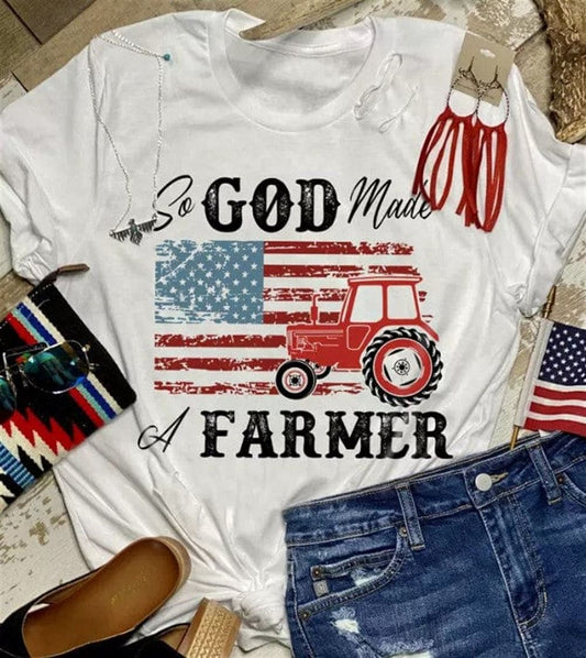 So God Made A Farmer American Flag Shirt, Farm T shirt, Farmers T Shirt, Farm Oufit