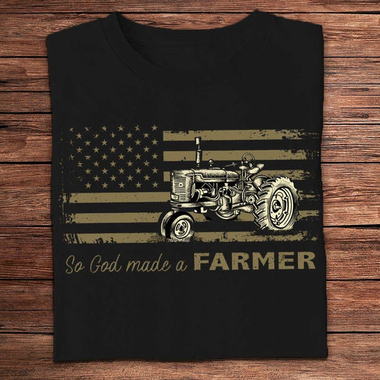 So God Made A Farmer American Flag T Shirts, Farm T shirt, Farmers T Shirt, Farm Oufit