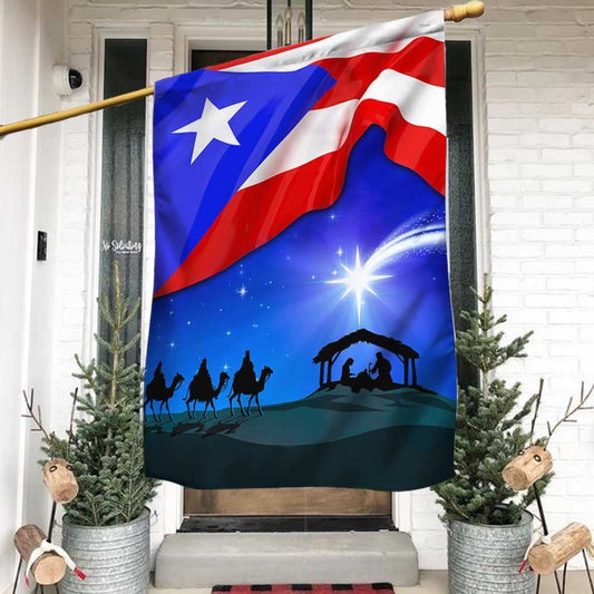 Three Kings Three Wise Men Nativity of Jesus Puerto Rico Flag, Outdoor House Flags, Christian Flag, Religious Flag, Christian Outdoor Decor