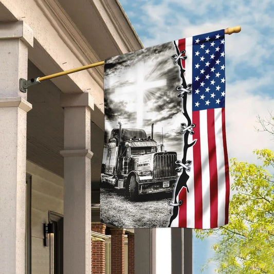 Truck Christian American House Flag, Outdoor Religious Flags, Christian Flag, Religious Flag, Christian Outdoor Decor