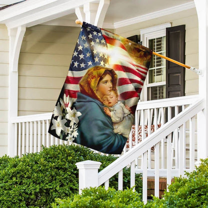 Virgin Mary and Jesus House Flags, Christian Flag, Religious Flag, Christian Outdoor Decor