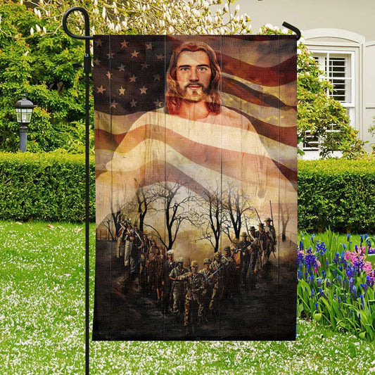 Warrior And Jesus, Christian's Flag, Garden Decor, Garden Flag Stand, Christian Flag, Religious Flag, Christian Outdoor Decor