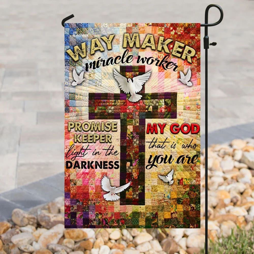 Way Maker Miracle Worker Jesus Christ Cross House Flags, Christian Flag, Religious Flag, Christian Outdoor Decor
