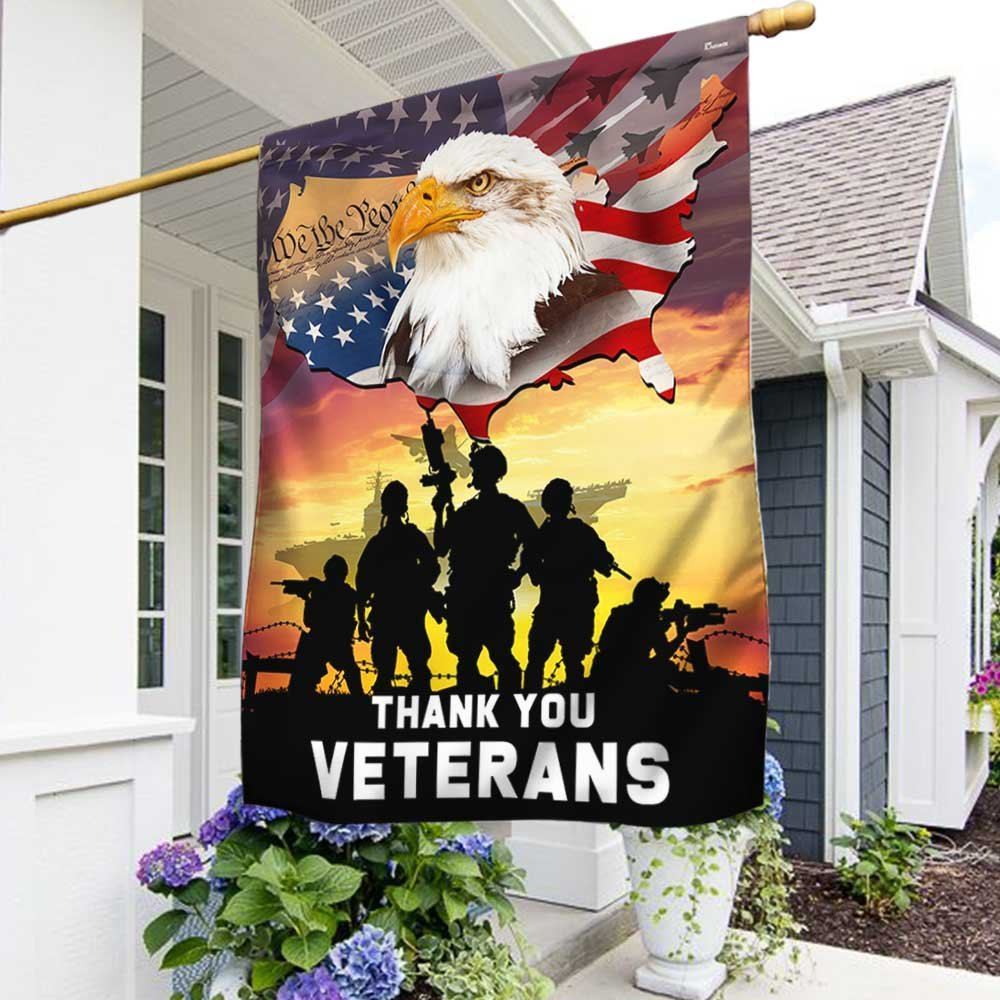 We The People. American Eagle Thank You Veterans Flag, Outdoor House Flags, Christian Flag, Religious Flag, Christian Outdoor Decor