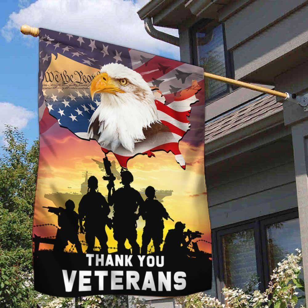 We The People. American Eagle Thank You Veterans Flag, Outdoor House Flags, Christian Flag, Religious Flag, Christian Outdoor Decor