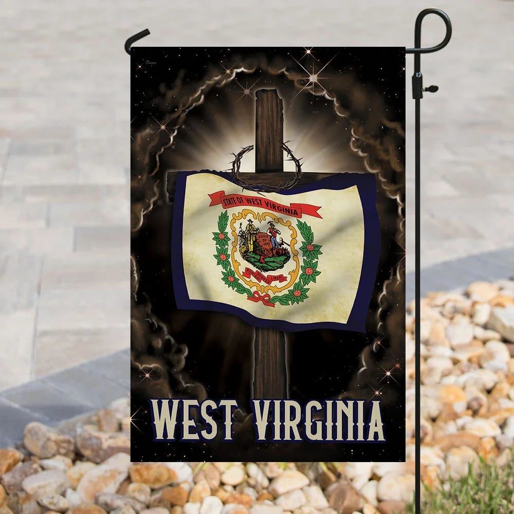 West Virginia Cross Jesus House Flag, Outdoor Religious Flags, Christian Flag, Religious Flag, Christian Outdoor Decor