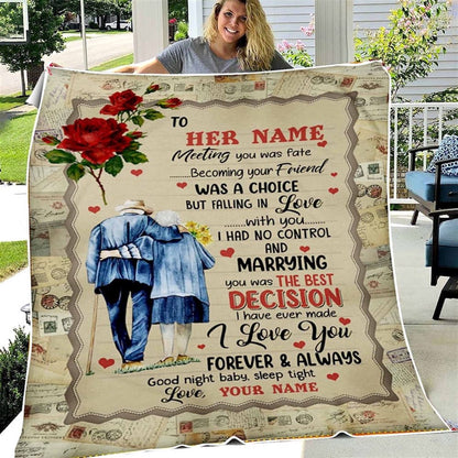 You Was The Best Decision I Have Ever Made, Custom Blanket To My Wife, Perfect Gift From Husband To Wife On Valentine, Valentine Blanket