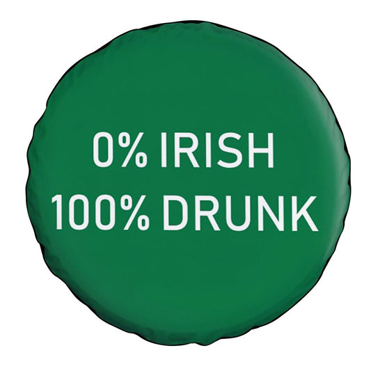 0% Irish00% Drunk Car Tire Cover, St Patrick's Day Car Tire Cover, Shamrock Spare Tire Cover Wrangler