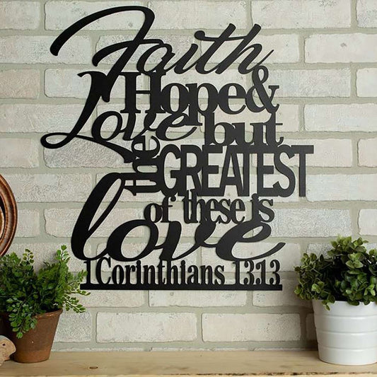 1 Corinthians 1313 Faith Hope And Love Bible Verse Decor, Bible Verses Wall Sign, Inspirational Word Art, Christian Gift, Christian Wall Decor