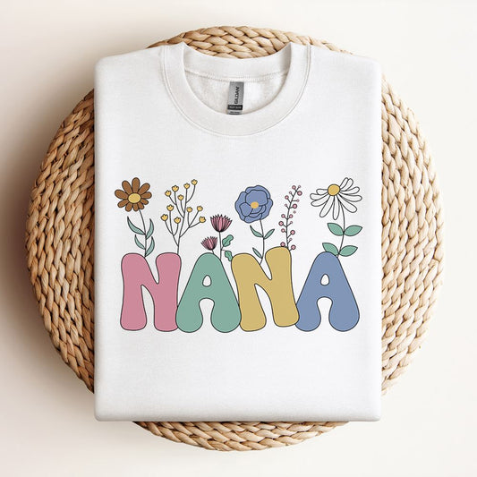 Nana Flowers Sweatshirt, Mother's Day Sweatshirt, Mama Sweatshirt, Mother Gift