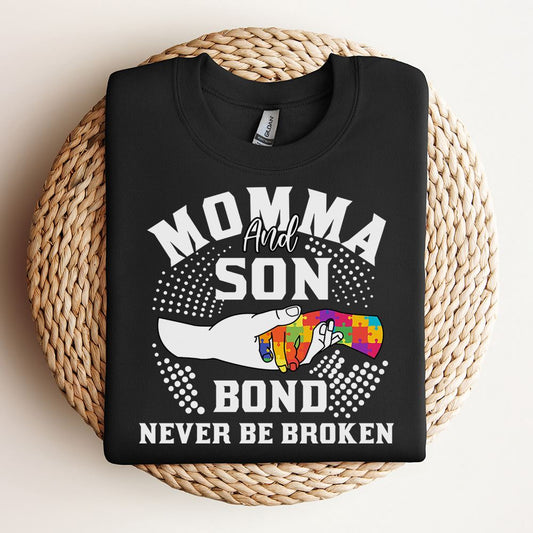 Momma And Son Bond Never Be Broken Sweatshirt, Mother's Day Sweatshirt, Mama Sweatshirt, Mother Gift